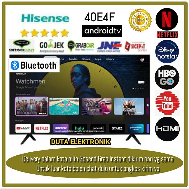 HISENSE LED TV 40 inch 40E4F SMART ANDROID BLUETOOTH