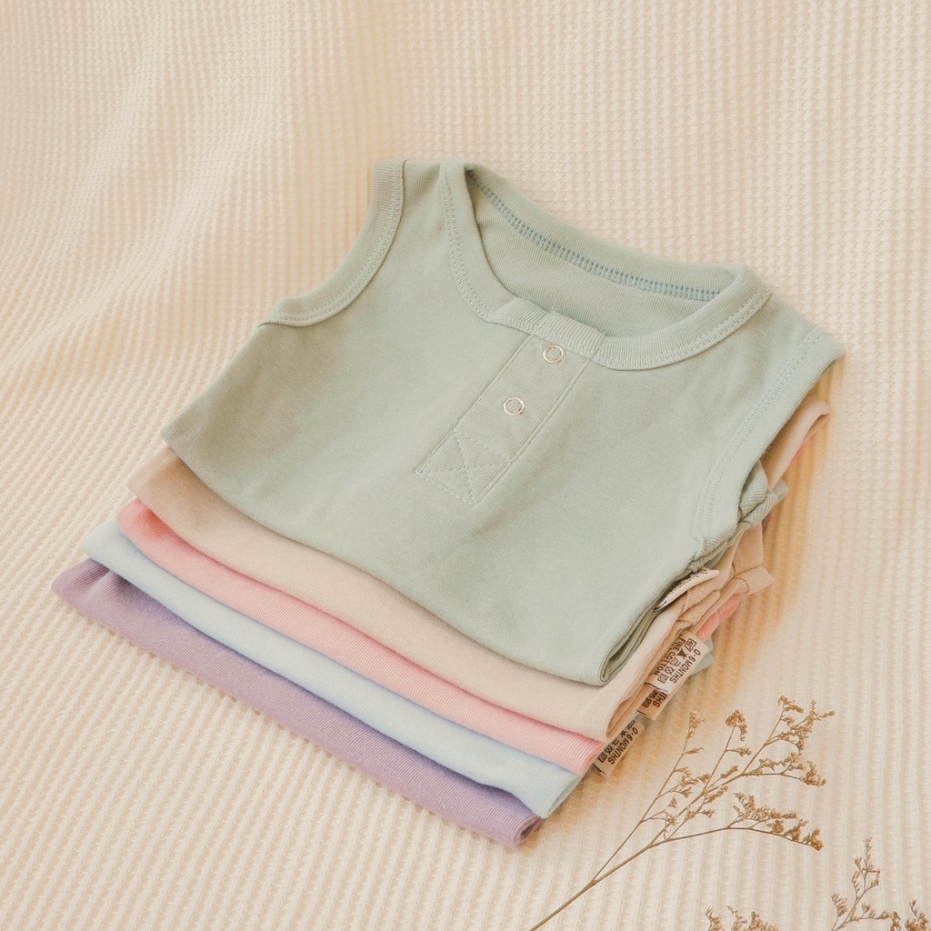 [REJECT SALE] Nice Kids - Sleeveless Snap Bodysuit Soft Pastel Color - (Baju Bayi / Bodysuit One Piece Jumper Romper Bayi)