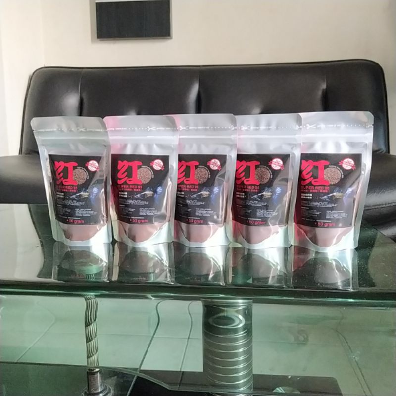 Artemia super red 95 pakan ikan original murah berkualitas Semarang Jawa Tengah 50 gram