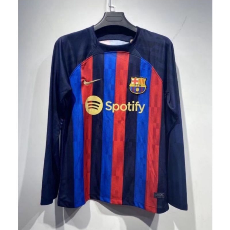 Jersey Kaos Baju Sepak Bola Barca Barce Barcelona Home Merah Longsleeve Lengan Tangan Panjang Long S