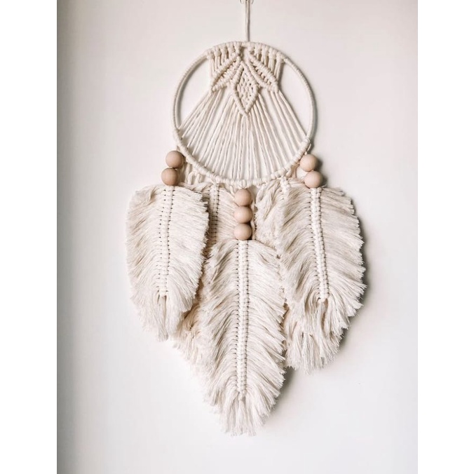 READY STOK) macrame hiasan dinding daun warna / macrame wall hanging/ dekorasi rumah