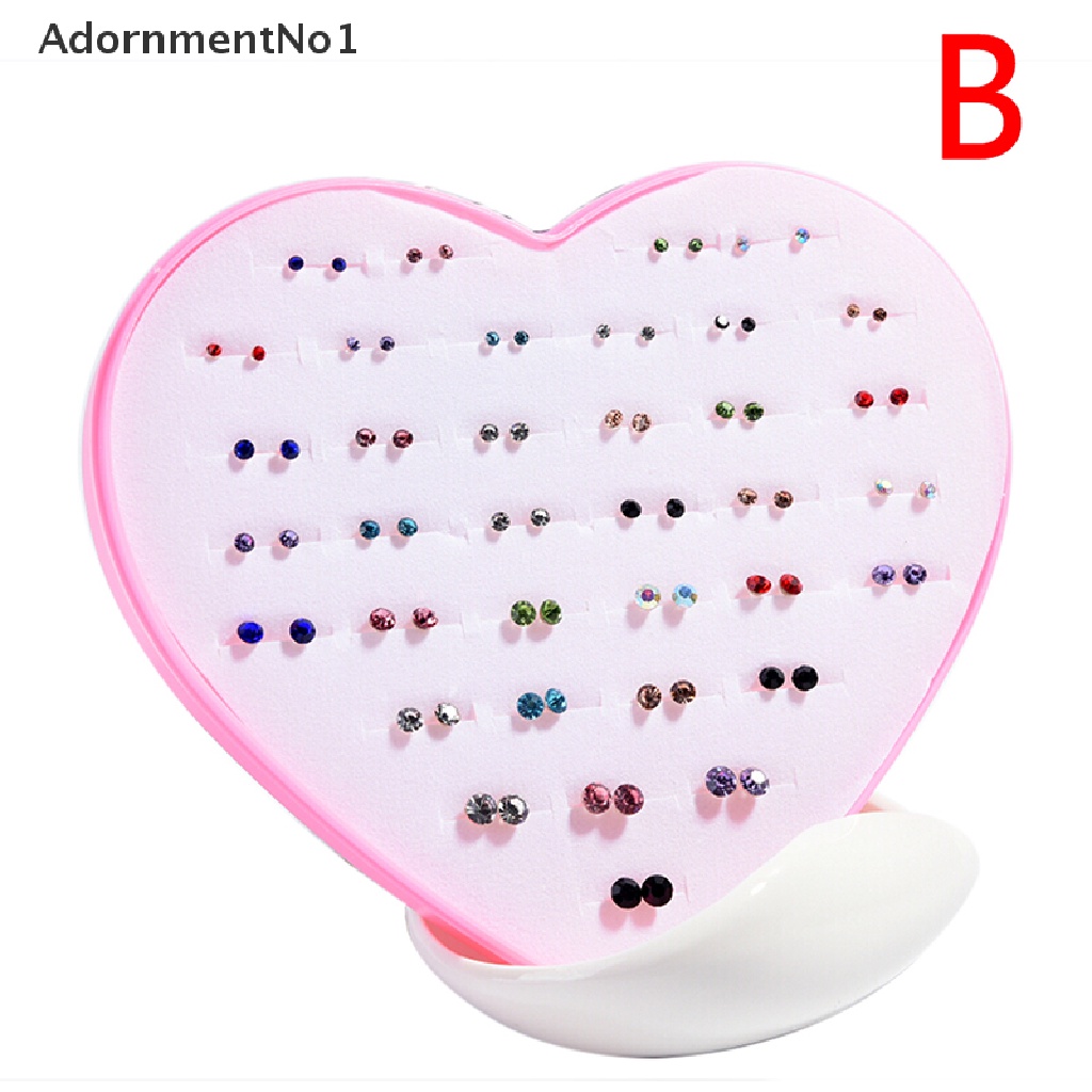 (AdornmentNo1) 36 Pasang / Set Anting Tusuk Motif Bunga Aksen Kristal Diamante Untuk Perhiasan Wanita / Anak Perempuan