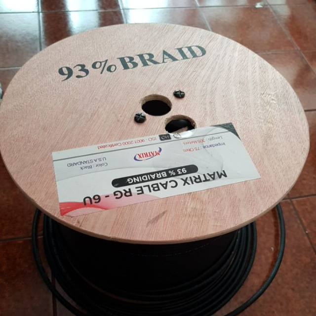 Kabel Anten/Cctv RG6 Merek MATRIX Harga Per Meter Minim 10 Meter - Kabel Matrix 93% RG-6U