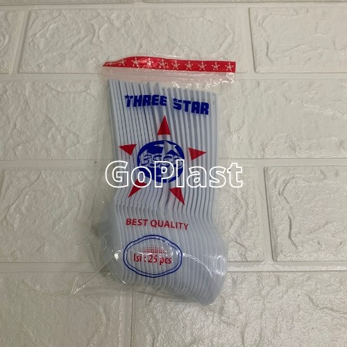 [25PCS] THREESTAR SENDOK MAKAN PLASTIK