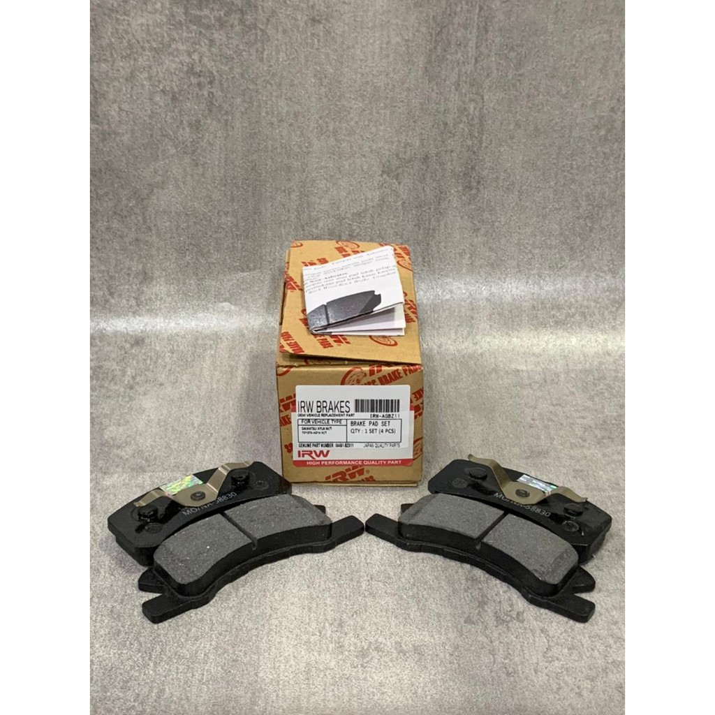 IRW Brake Pads Kampas Rem Depan Agya-Ayla Manual