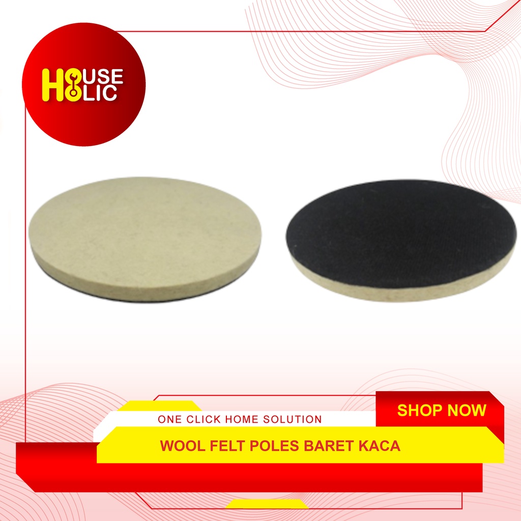 Wool Felt Glass Polishing Wheel Pad Velcro Busa Poles Kaca Baret TE2P Aoto