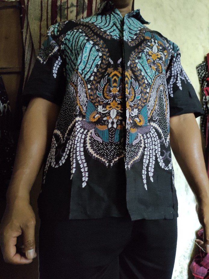Nailo Batik Hrb026 Kenongo Kemeja Tosca Pendek Pekalongan Padi M L Xl Sogan Tulis Halus Kemeja Batik
