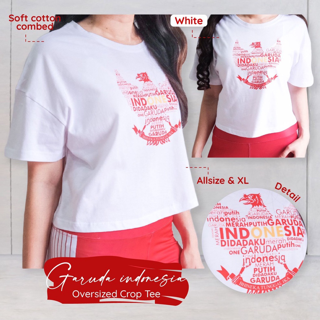 BAJU OVERSIZE CROP GARUDA INDONESIA LEGGING VANSY MERAH PUTIH SETELAN SENAM WANITA-7