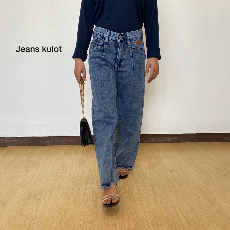 CELANA JEANS KULOT CELANA JEANS KARET