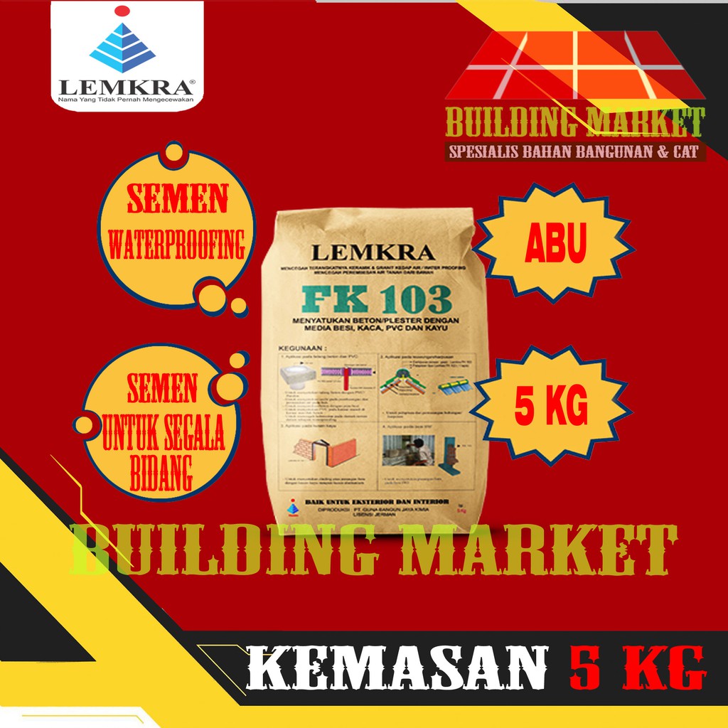 Jual Semen Waterproofing Lem Kra Fk 103 Semen Instan Lemkra Fk 103 5 Kg Shopee Indonesia