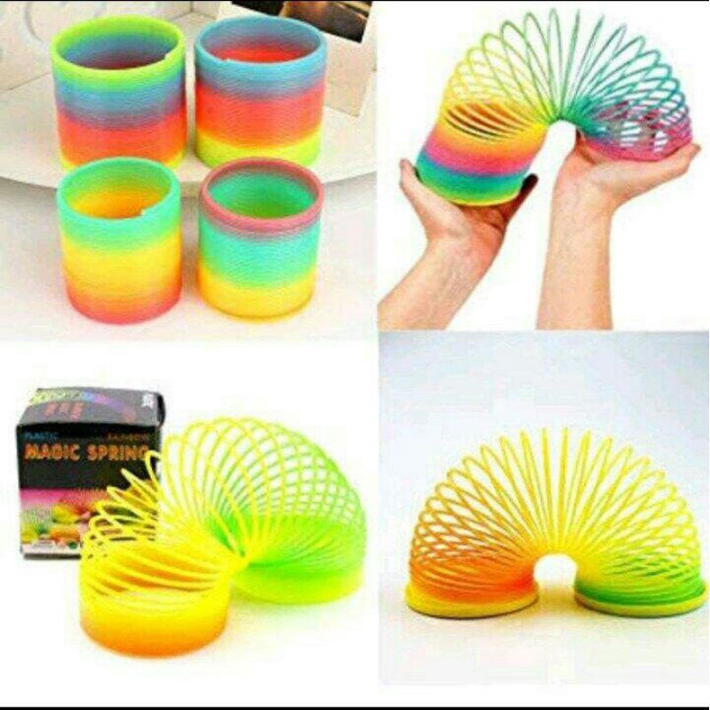 Per Pegas Spiral Rainbow Magic Spring  / Mainan Anak Magic Spring Slinky Pir Pelangi/SPRING EMOJI/MA