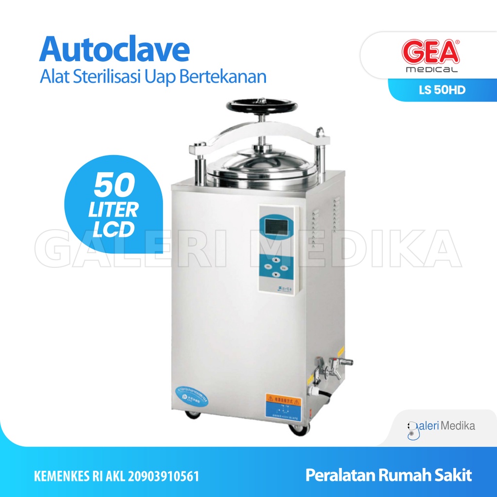 Autoclave GEA LS-50HD Pressure Steam Sterilizer LCD Display