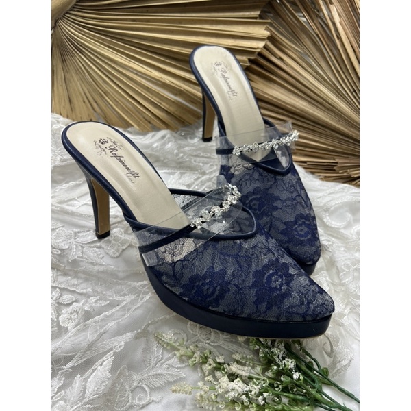 sepatu wanita rafaizoutfit model azwa navy tinggi 10cm runcing