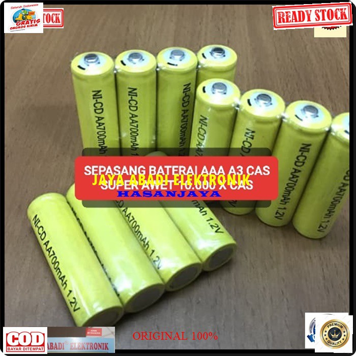 G273 ORIGINAL baterai A3 baterry AAA batere batu cas casan charge charger Batre Rechargeable battery elektronik elektrik jam remote digital universal multifungsi G273  Harga adalah 2 pcs baterai A2 cas1.2Volt * Baterai Ni-MH cas * Kapasitas minimal 700 mA