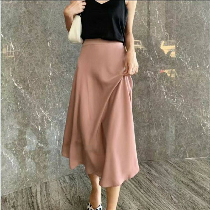 Aruna skirt/basic skirt flare A line/rok wanita polos korean style