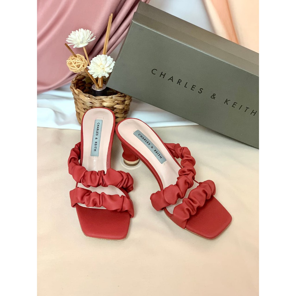 [7.7 Boombastis Sale⚡] - SANDAL WANITA CKS459 RUCHED STRAP MULES PREMIUM IMPORT