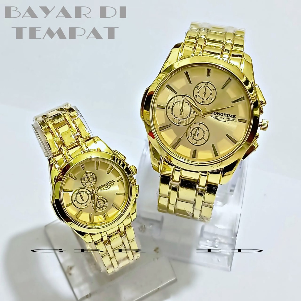 JAM TANGAN PASANGAN PRIA DAN WANITA WARNA GOLD/EMAS-JAM TANGAN CAOPLE