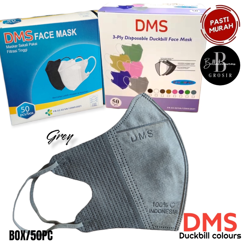 DB DMS CARE EMBOS FACE MASK - MASKER DUCKBILL 3PLY DMS CARE FACE MASK ISI 50PC