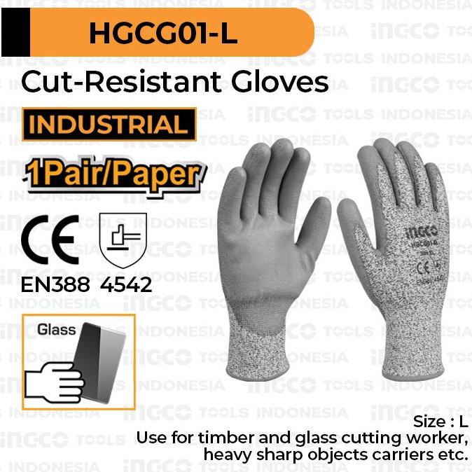 Cut Resistant Gloves INGCO HGCG01 Sarung Tangan Anti Pisau Bacok Tusuk