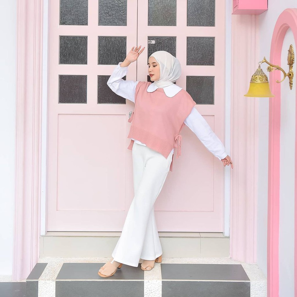 Illo Vest l Ilo Vest Cardy Rajut Knit Halus Fashion Remaja Muslim Terlaris