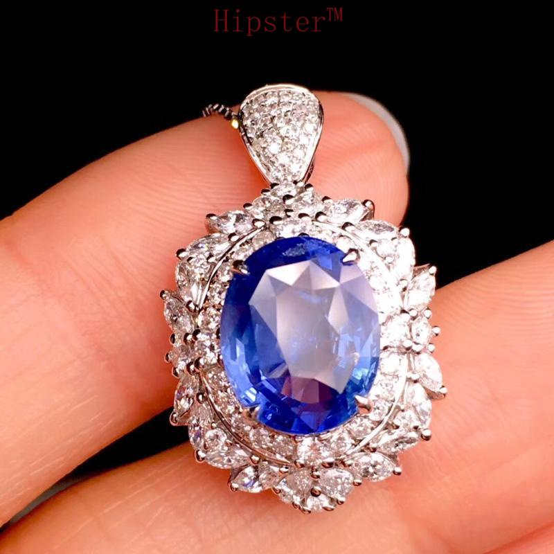 Sapphire Ring Women's Luxury Pendant Jewelry Set