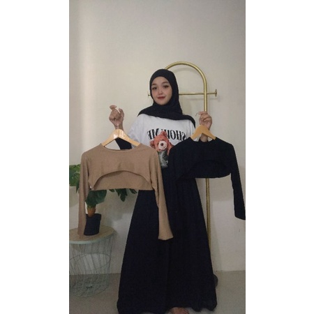 manset crop spandek || dalaman spandek crop || manset crop lengan panjang