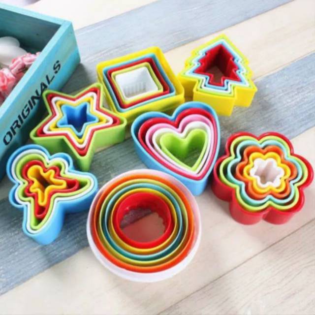 Cookie cutter bulat kotak cookie cutter round/ alat untuk mencetak kue kering