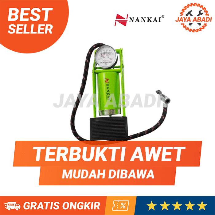 Pompa Injak Nankai Manual 1 tabung / Pompa ban mobil motor