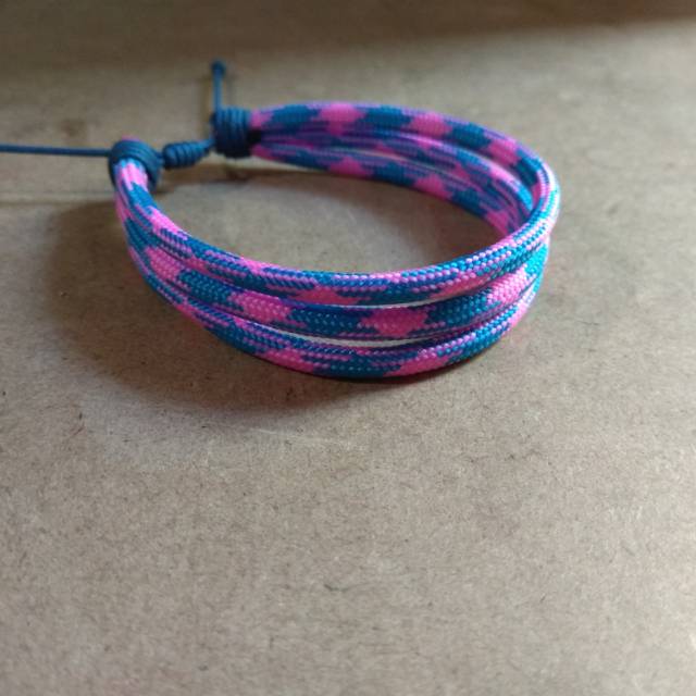 Gelang paracord - tali paracord 4mm - pink blue