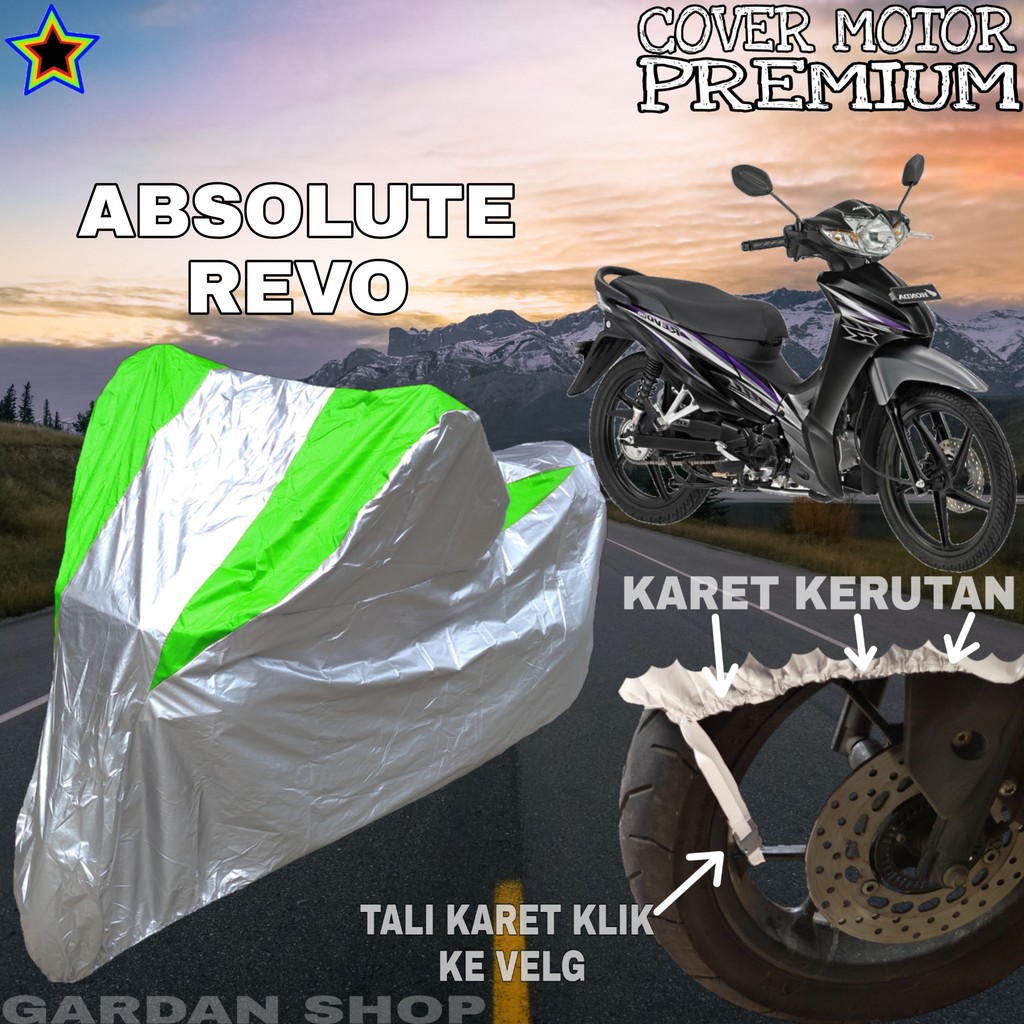 Sarung Motor ABSOLUTE REVO Silver HIJAU Body Cover Penutup Pelindung Motor Revo PREMIUM