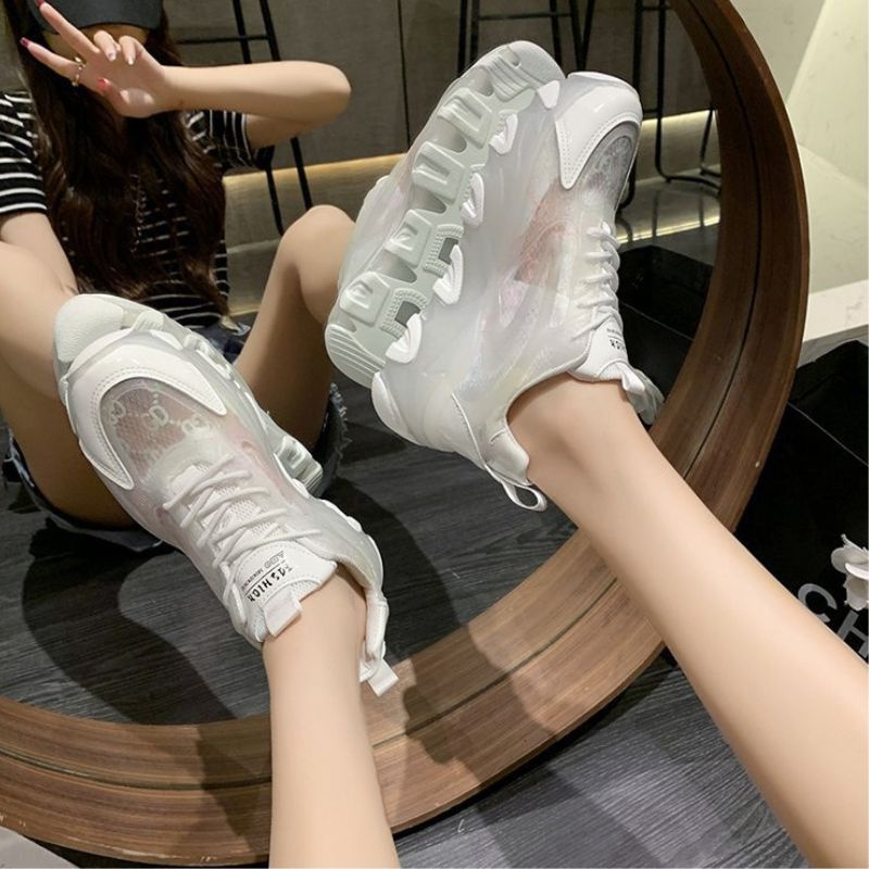 RYX - Ruffle Gradient Sepatu Sneakers Wanita Fashion Casual - Ori Import