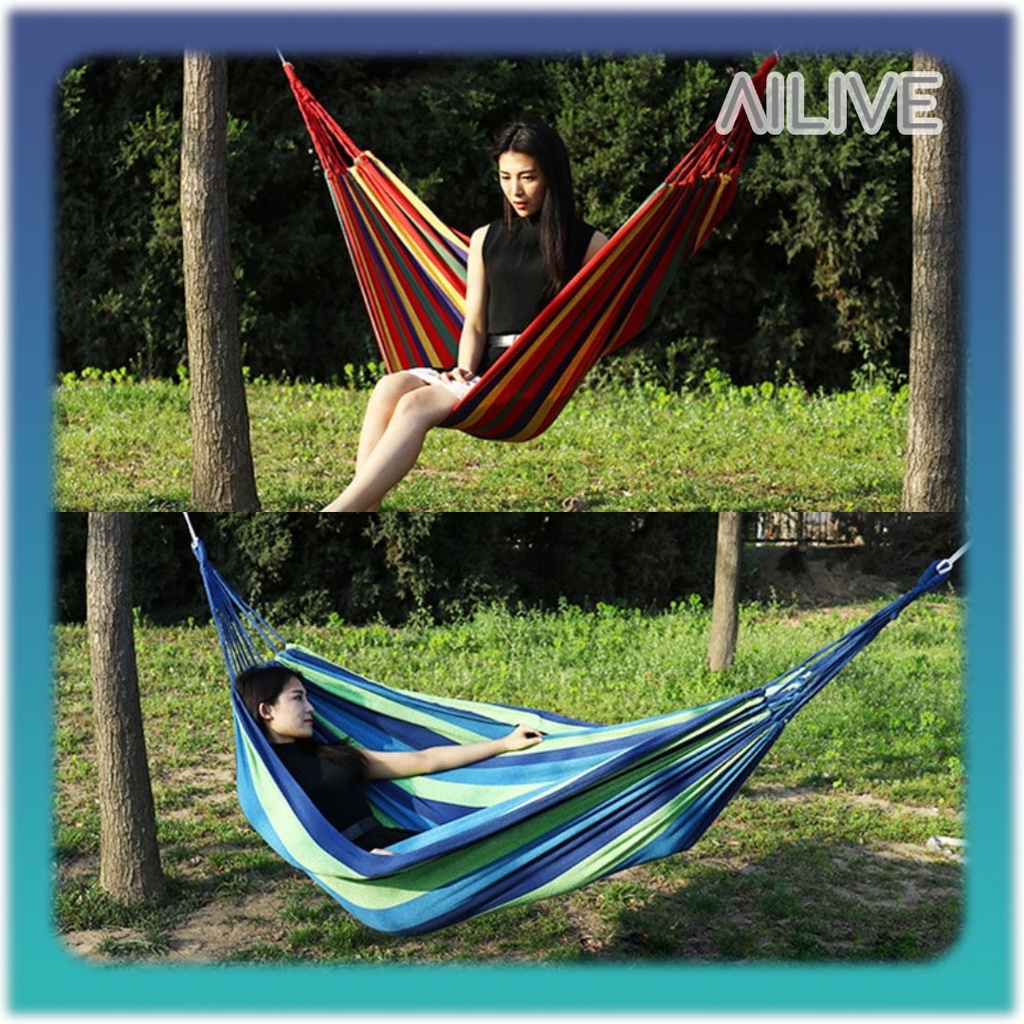 Hammock Camping Ayunan Gantung Camping / Tempat Tidur Gantung Outdoor Single Colourful