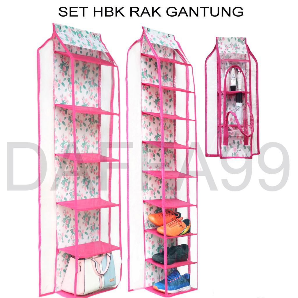 Rak Gantung 3 in1 Resleting Alas Triplek Ukuran Jumbo