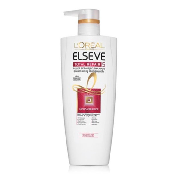 SHAMPO LOREAL ELSEVE TOTAL REPAIR 450 ML SHAMPOO RAMBUT RUSAK BOTOL PUMP