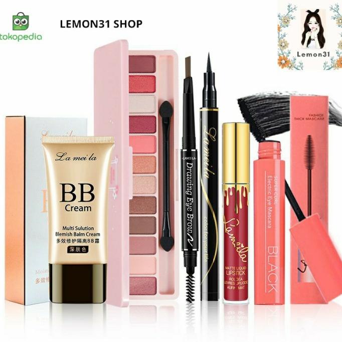 Best Product Paket Makeup Dapet 6 Produk Lameila Set Kosmetik Bb Cream Eyeshadow - Paling Diminati