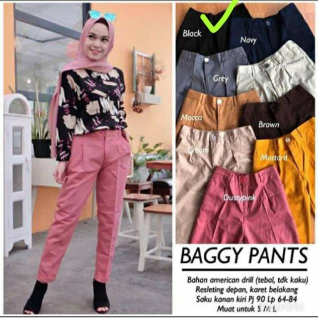 PROMO READY SET KEMEJA ADELIA PUTIH + BAGGY PANTS CREAM (1kg muat 3 pasang )