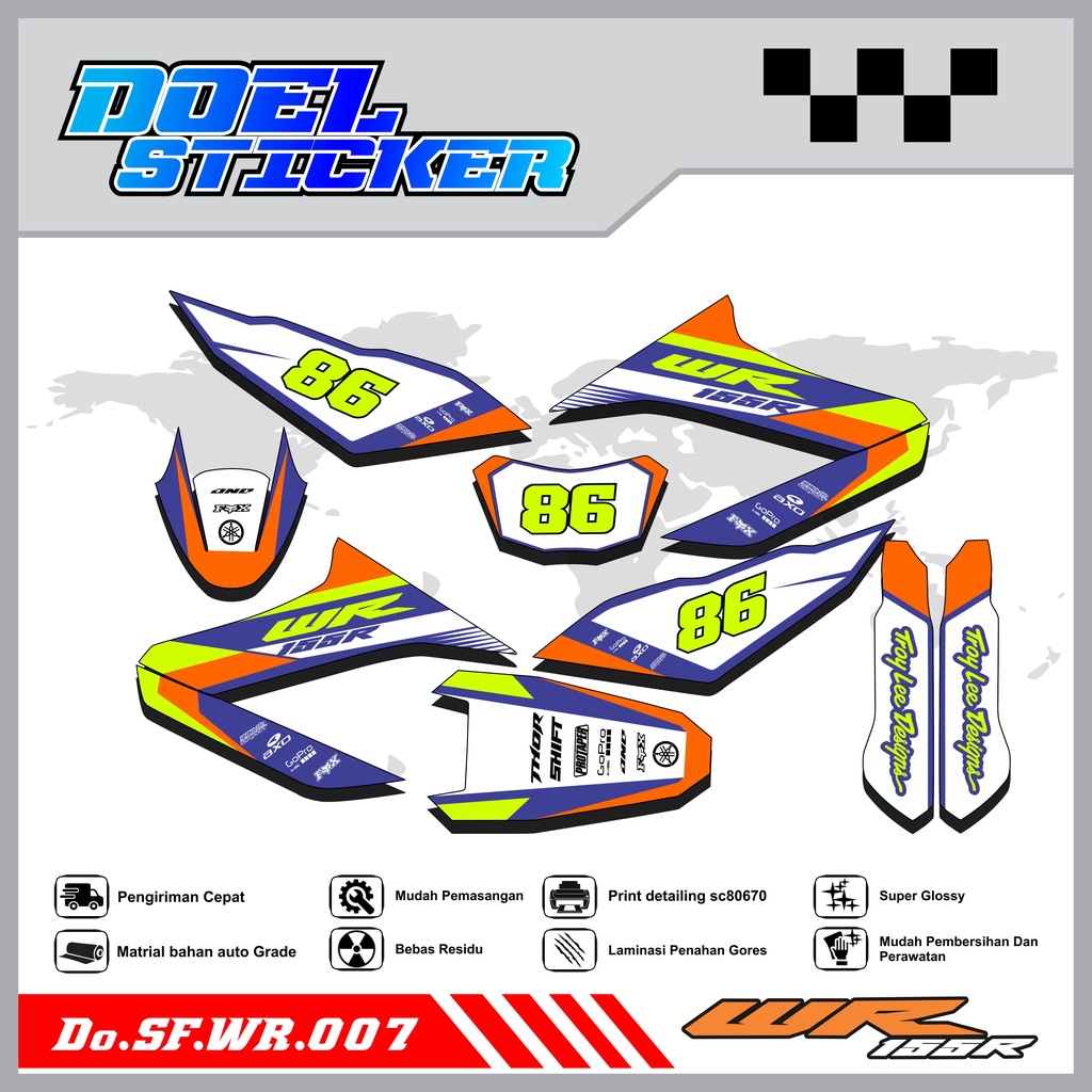 STICKER STRIPING WR 155 - STICKER STRIPING LIST VARIASI HOLOGRAM , CROME WR 155 DOEL 007