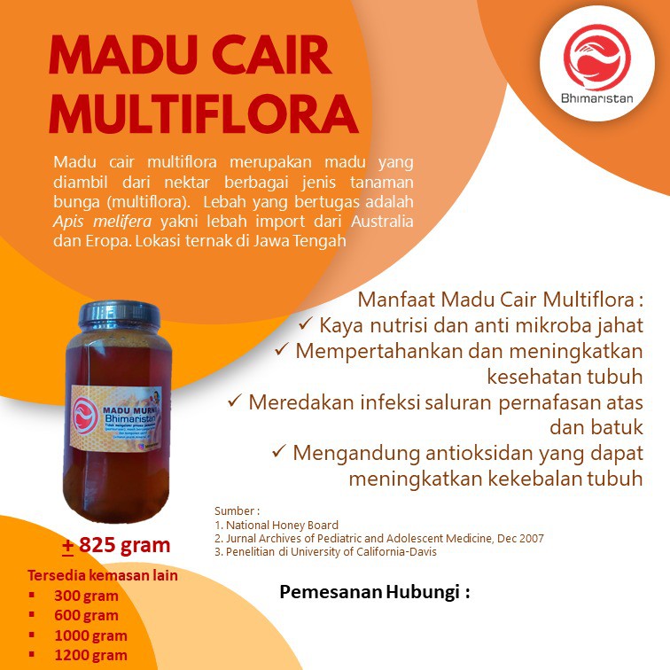 

Madu Multiflora Bhimaristan 825 Gram