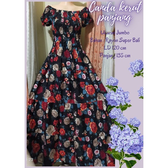 Dress canda panjang //Canda kerut panjang //Canda kerut longdress