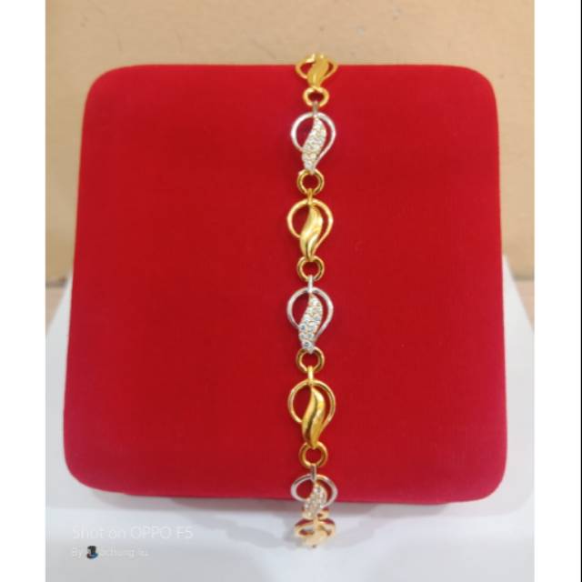 Gelang emas kadar 375 model plat tangan