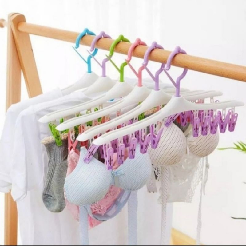 Hanger Baju 10 Jepit - Gantungan Baju 10 in 1 - Gantungan Jepitan Baju
