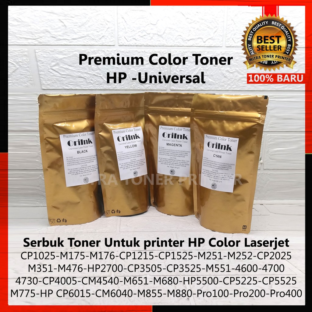 Serbuk Toner OriInk untuk Printer HP Color LaserJet, CP1025/M175/CP1215/CP1525/M750n – 1 Set