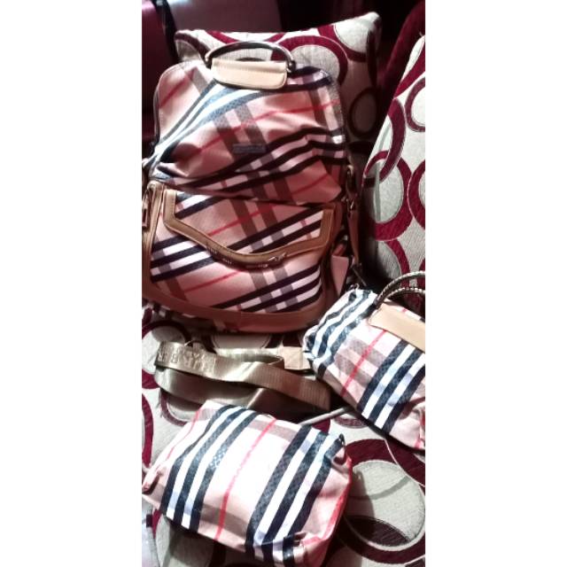 Tas burberry laptop 3in1 dapat 2 anak