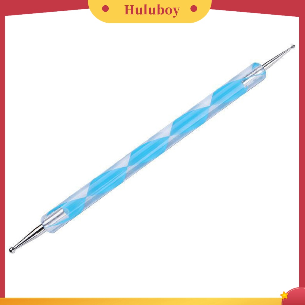 Huluboy Huluboy♡ 5pcs / Set Pen Nail Art Dua Sisi Universal Bahan ABS Mudah Digunakan