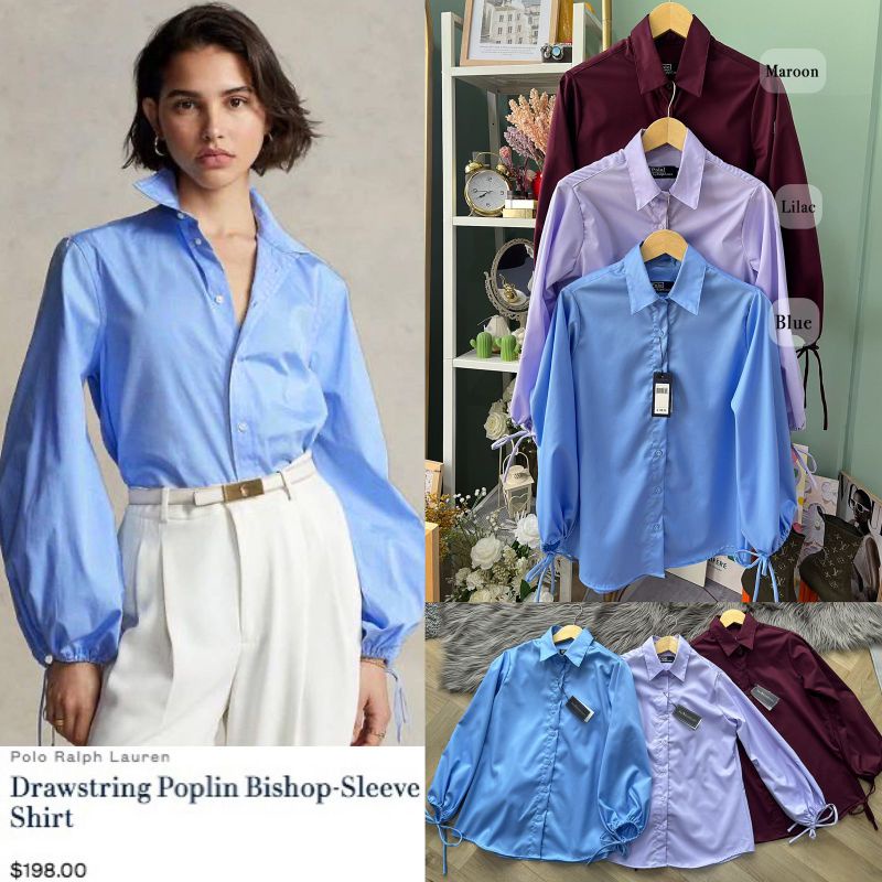 Rphl poplin bishop shirt