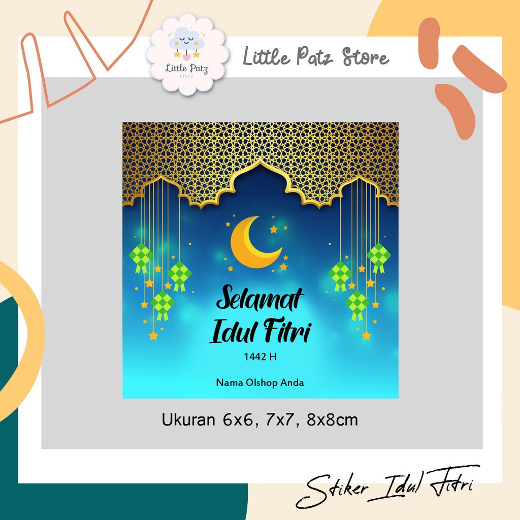 

NEW!! Stiker Kotak IED MILAD MUBAROK/LEBARAN/Party/Label/Kado/Parcel/Custom/Murah