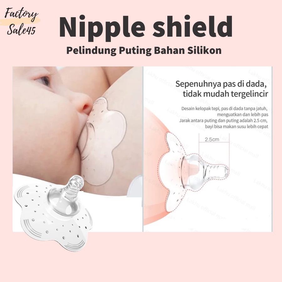 (1 PCS) Nipple Shield Pelindung Puting Susu Ibu / Breast Pad BPA Free Dot Untuk Menyusui / Nipple Cover Sambungan ASI F687