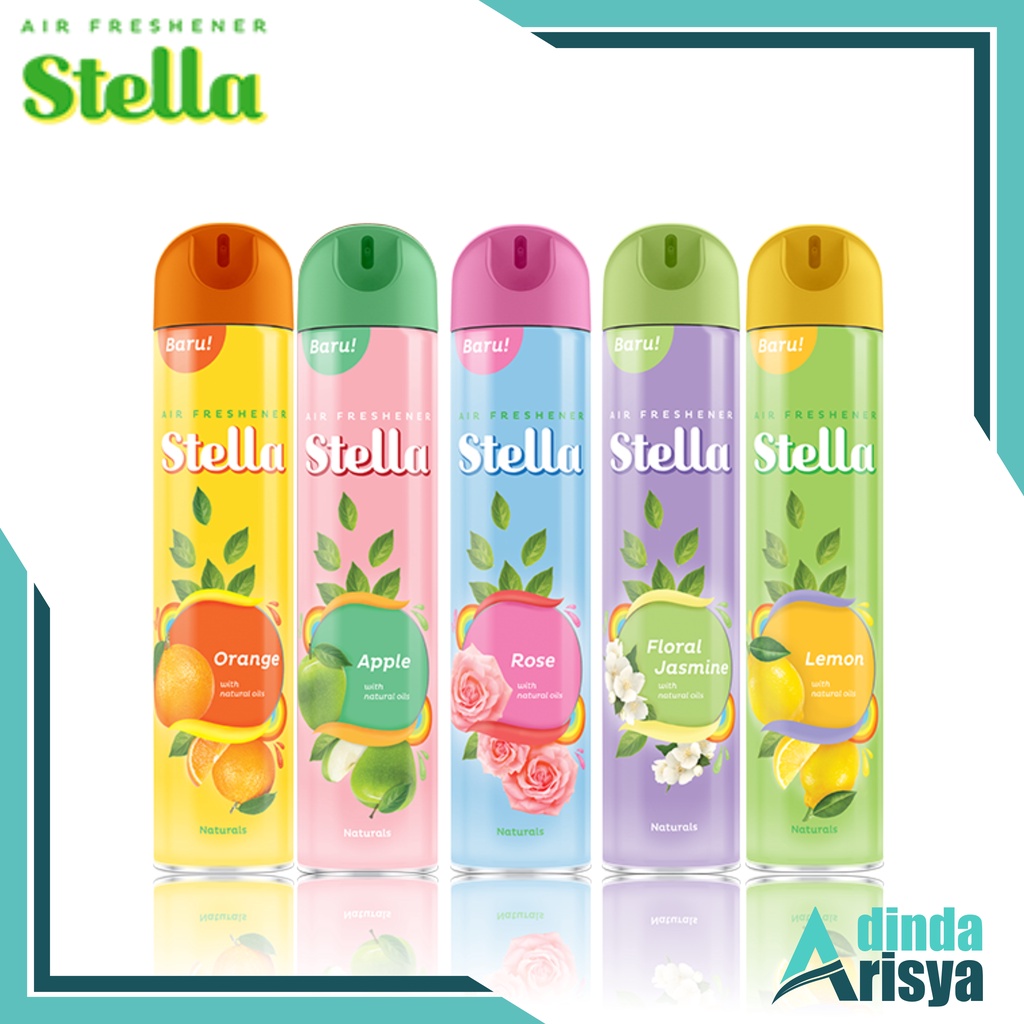 STELLA Aerosol Orange - Apple - Rose - Florall - Lemon 400ML - Pengharum Ruangan - Pewangi Ruangan