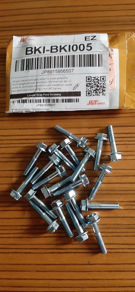 Baut Topi 10 6x30 Putih Flange Bolt