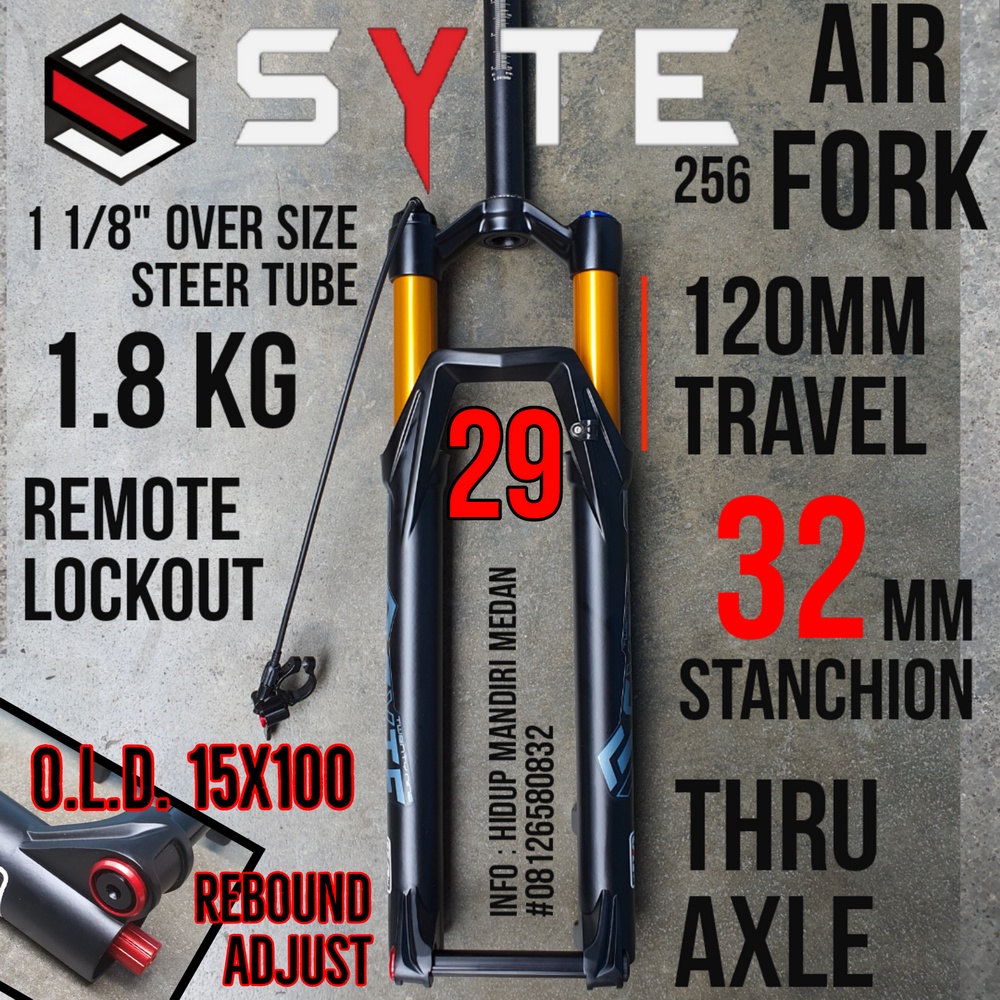 Fork SYTE Air 29 TA OS Travel 120 Remote Lock Angin Kashima 256-9 29er BUKAN Venom Ion XLR8